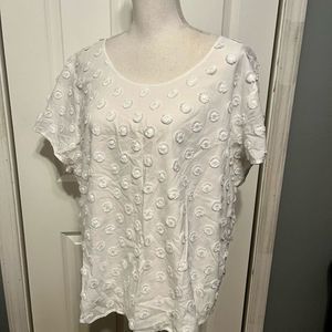 Chico’s 4 (XXL 20/22) White Short Sleeve Top
